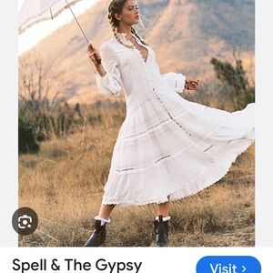 Spell White Lace Hanging Rock Dress